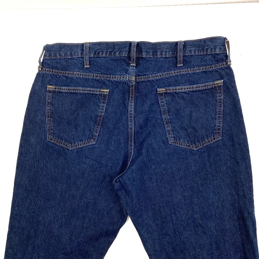 Old Navy Straight Leg Distressed Raw Hem Men's size 40x36 Dark‎ Blue Denim Jean